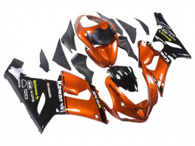 2005-2006 Kawasaki ZX6R Motorcycle Fairing - Orange Black UK Manufacturers