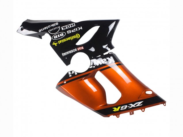 2005-2006 Kawasaki ZX6R Motorcycle Fairing - Orange Black UK Manufacturers