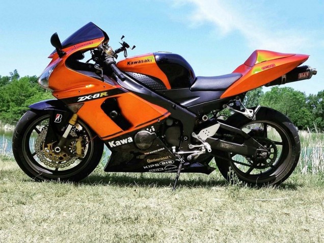 2005-2006 Kawasaki ZX6R Motorcycle Fairing - Orange Black UK Manufacturers