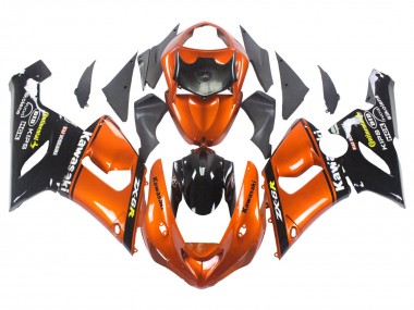 2005-2006 Kawasaki ZX6R Motorcycle Fairing - Orange Black UK Manufacturers