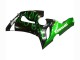2005-2006 Kawasaki ZX6R Motorcycle Fairing - Glossy Black Green Flame UK Manufacturers