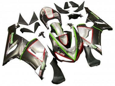 2005-2006 Kawasaki ZX6R Motorcycle Fairings - Black Silver Green Red K-26 UK Manufacturers