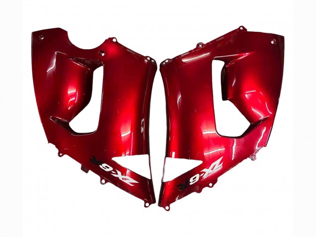 2005-2006 Kawasaki ZX6R Motorcycle Fairings - Red Black UK Manufacturers