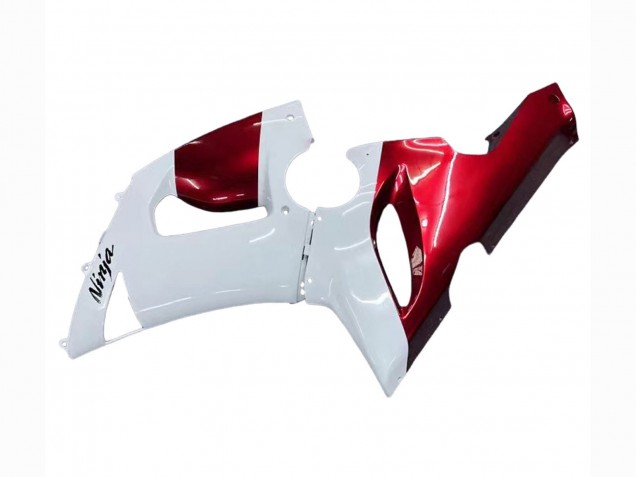 2005-2006 Kawasaki ZX6R Motorcycle Fairings - White Red UK Manufacturers