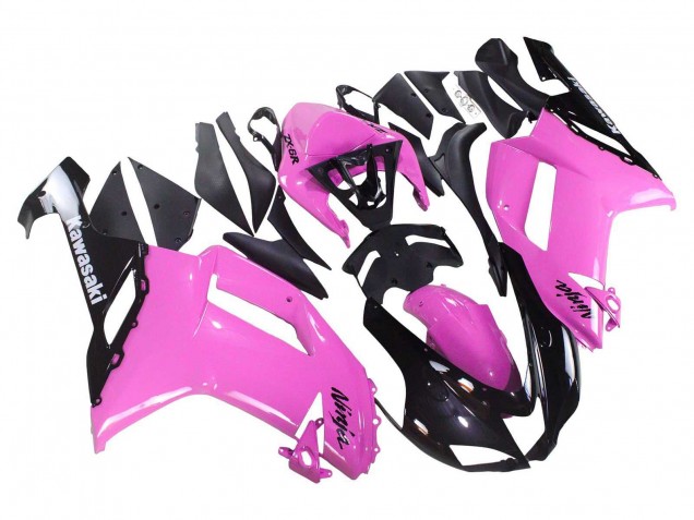 2007-2008 Kawasaki ZX6R Motorcycle Fairings - Black Pink Ninja UK Manufacturers