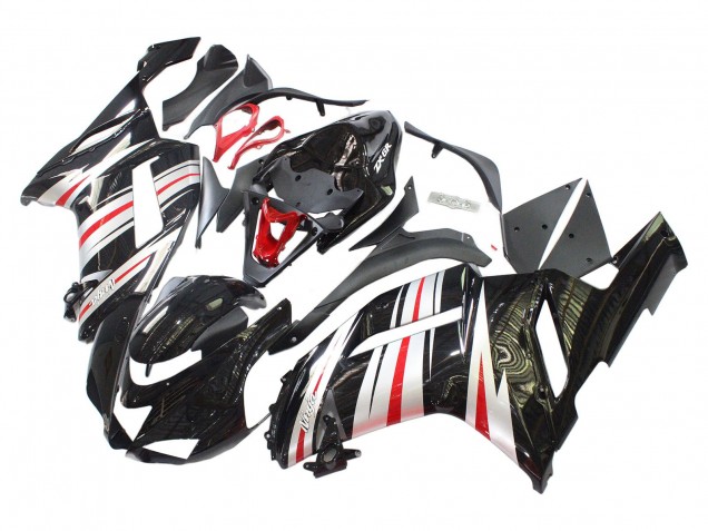 2007-2008 Kawasaki ZX6R Motorcycle Fairings - Black Silver Red Ninja UK Manufacturers