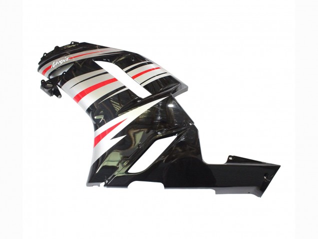 2007-2008 Kawasaki ZX6R Motorcycle Fairings - Black Silver Red Ninja UK Manufacturers