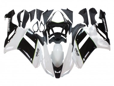 2007-2008 Kawasaki ZX6R Motorcycle Fairings - Black White Ninja UK Manufacturers