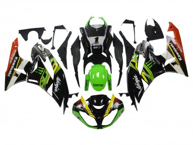 2009-2012 Kawasaki ZX6R Motorcycle Fairings - Green Glossy Black Yellow White Red Elf Monster UK Manufacturers