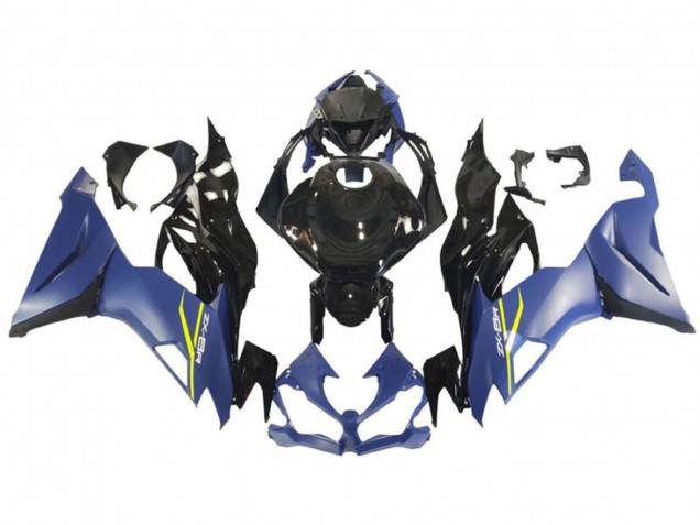 2009-2012 Kawasaki ZX6R Motorcycle Fairing - Blue Glossy Black Yellow UK Manufacturers