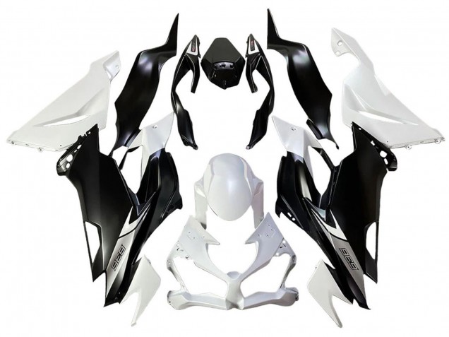 2013-2018 Kawasaki ZX6R Bike Fairings - White Matte Black UK Manufacturers
