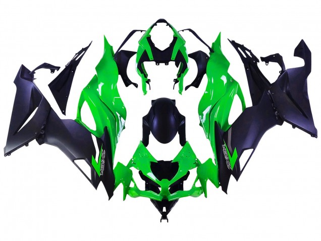 2019-2022 Kawasaki ZX6R Motorcycle Fairings - Green Matte Black UK Manufacturers