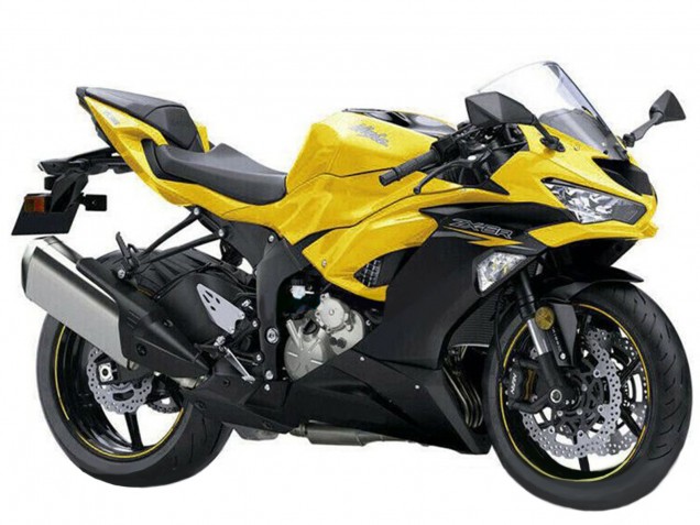 2019-2022 Kawasaki ZX6R Motorcycle Fairings - Yellow Matte Black UK Manufacturers