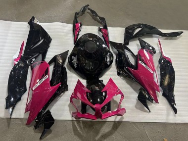 2019-2022 Kawasaki ZX6R Motorcycle Fairings - Glossy Black Pink Ninja UK Manufacturers