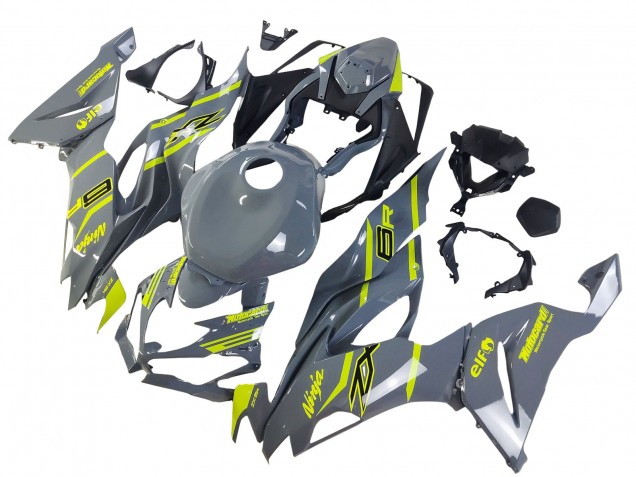 2019-2022 Kawasaki ZX6R Motorcycle Fairings - Nardo Grey Yellow UK Manufacturers