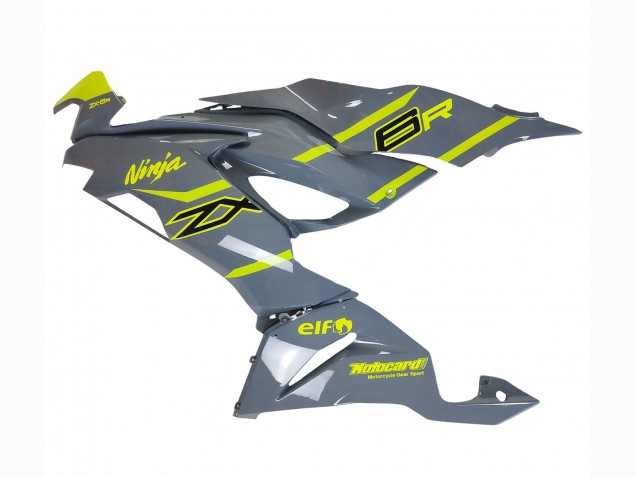 2019-2022 Kawasaki ZX6R Motorcycle Fairings - Nardo Grey Yellow UK Manufacturers