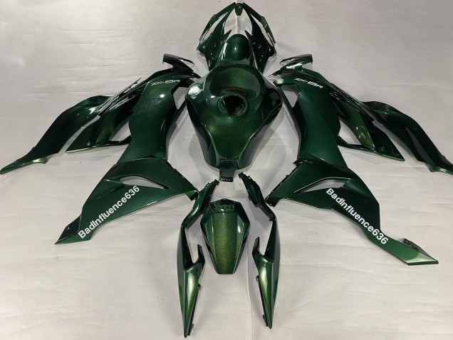 2019-2022 Kawasaki ZX6R Motorcycle Fairings - Dark Green UK Manufacturers