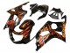 2000-2002 Suzuki GSXR1000 Motorcycle Fairings - Glossy Black Orange Flame UK Manufacturers
