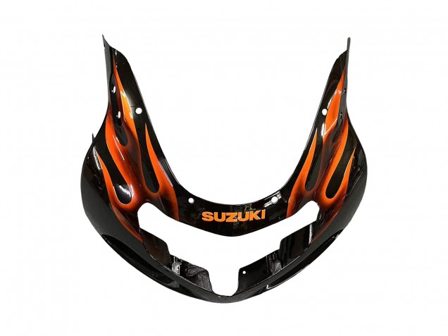 2000-2002 Suzuki GSXR1000 Motorcycle Fairings - Glossy Black Orange Flame UK Manufacturers