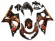 2000-2002 Suzuki GSXR1000 Motorcycle Fairings - Glossy Black Orange Flame UK Manufacturers