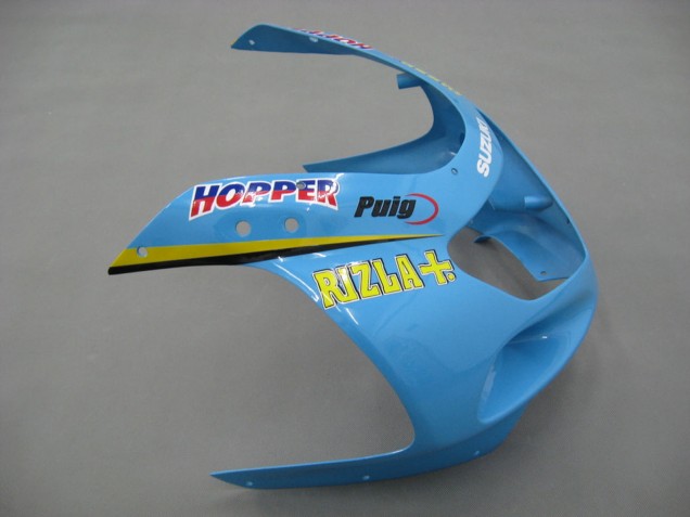 2000-2002 Suzuki GSXR1000 Motorcycle Fairings - Light Blue Yellow Black Motul Rizla UK Manufacturers