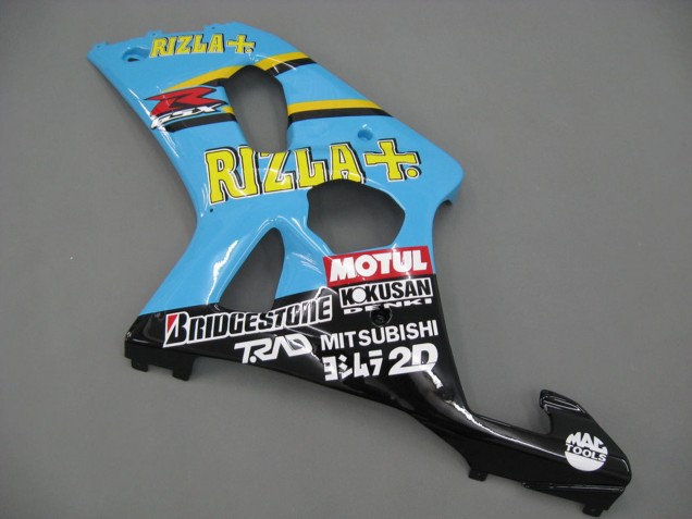 2000-2002 Suzuki GSXR1000 Motorcycle Fairings - Light Blue Yellow Black Motul Rizla UK Manufacturers