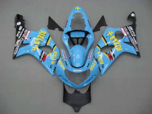 2000-2002 Suzuki GSXR1000 Motorcycle Fairings - Light Blue Yellow Black Motul Rizla UK Manufacturers