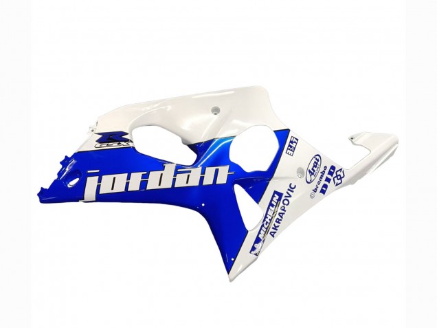 2000-2002 Suzuki GSXR1000 Motorcycle Fairings - White Blue Jordan 59 UK Manufacturers