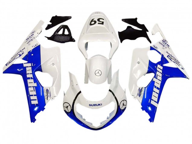 2000-2002 Suzuki GSXR1000 Motorcycle Fairings - White Blue Jordan 59 UK Manufacturers