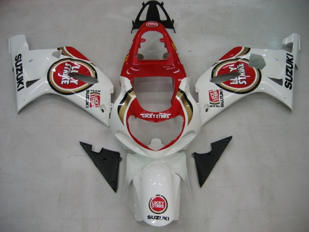 2000-2002 Suzuki GSXR1000 Motorcycle Fairings - White Red Lucky Strike UK Manufacturers