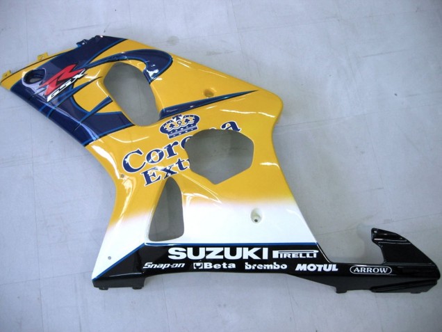 2000-2002 Suzuki GSXR1000 Motorcycle Fairings - Yellow Dark Blue White Motul Corona UK Manufacturers