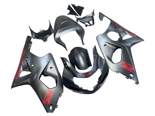 2000-2002 Suzuki GSXR1000 Motorcycle Fairings - Matte Grey Red Decal UK Manufacturers