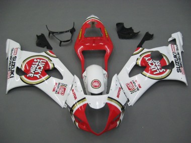 2003-2004 Suzuki GSXR 1000 Motorcycle Fairings - White Red Motul Lucky Strike UK Manufacturers