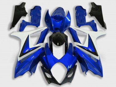 2007-2008 Suzuki GSXR 1000 Motorcycle Fairing - White Blue Black UK Manufacturers