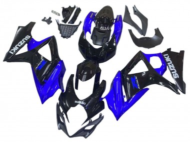 2007-2008 Suzuki GSXR 1000 Motorcycle Fairing Kits - Blue Glossy Black UK Manufacturers