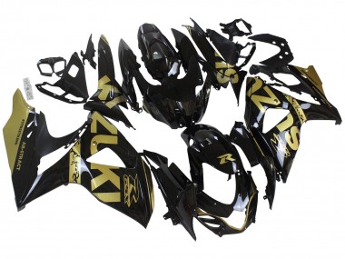 2009-2016 Suzuki GSXR 1000 Motorcycle Fairings - Glossy Black Gold UK Manufacturers