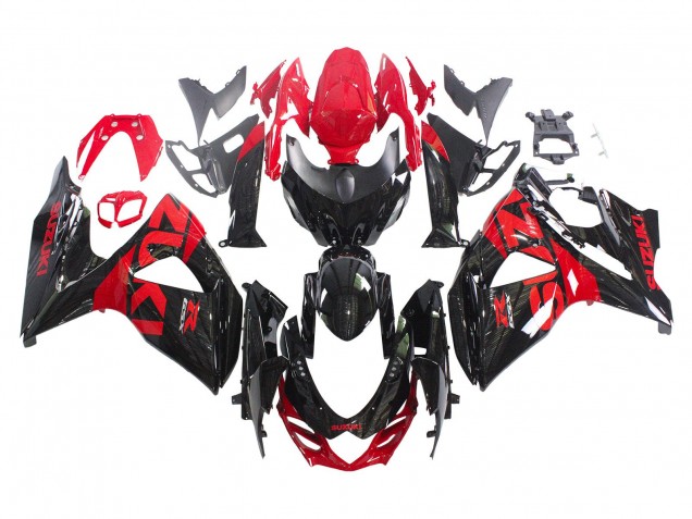 2009-2016 Suzuki GSXR 1000 Motorcycle Fairing Kits - Glossy Black Red UK Manufacturers