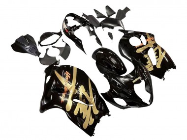1996-2007 Suzuki GSXR 1300 Hayabusa Motorcycle Fairings - Glossy Black Gold Hayabusa UK Manufacturers