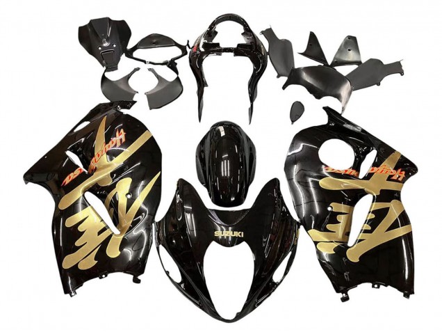 1996-2007 Suzuki GSXR 1300 Hayabusa Motorcycle Fairings - Glossy Black Gold Hayabusa UK Manufacturers