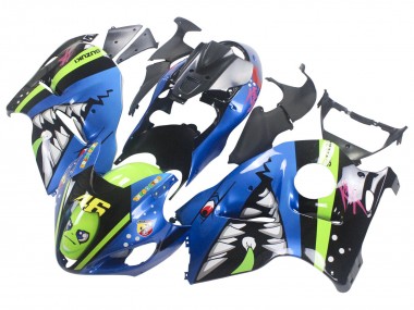 1996-2007 Suzuki GSXR 1300 Hayabusa Motorcycle Fairings - Blue Green Shark 46 UK Manufacturers