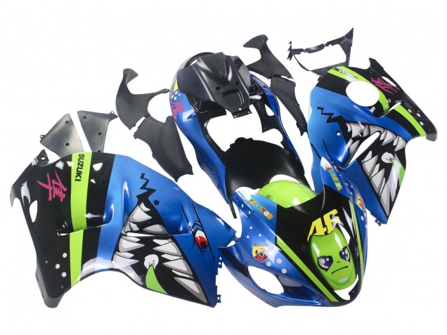 1996-2007 Suzuki GSXR 1300 Hayabusa Motorcycle Fairings - Blue Green Shark 46 UK Manufacturers