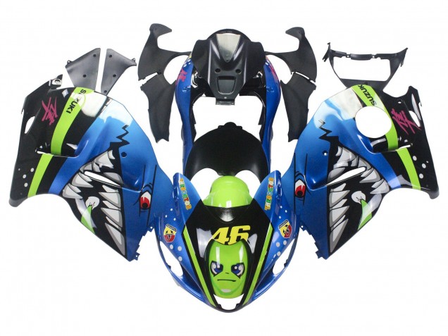 1996-2007 Suzuki GSXR 1300 Hayabusa Motorcycle Fairings - Blue Green Shark 46 UK Manufacturers