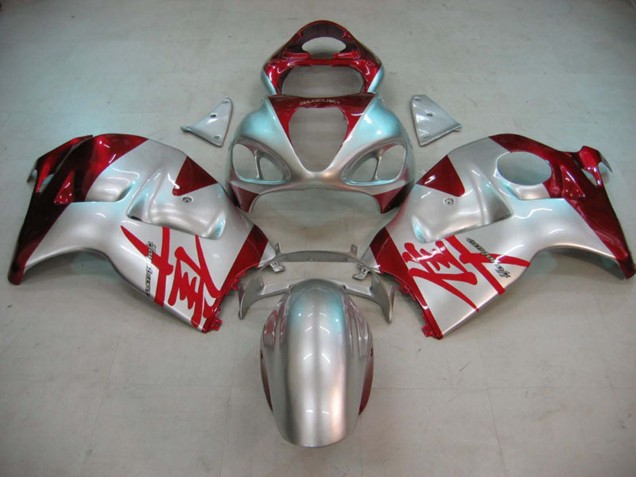 1996-2007 Suzuki GSXR 1300 Hayabusa Motorcycle Fairings - Silver Red Hayabusa UK Manufacturers