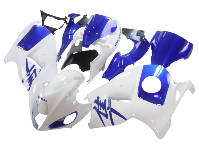 1996-2007 Suzuki GSXR 1300 Hayabusa Motorcycle Fairings - White Blue Hayabusa UK Manufacturers