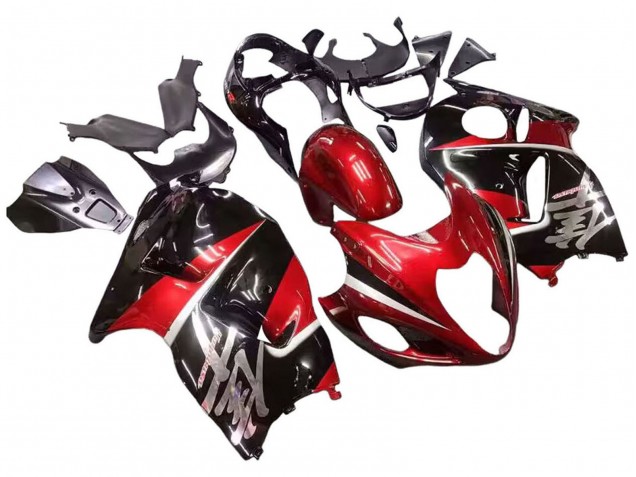 1996-2007 Suzuki GSXR 1300 Hayabusa Motorcycle Fairings - Red Glossy Black Hayabusa UK Manufacturers