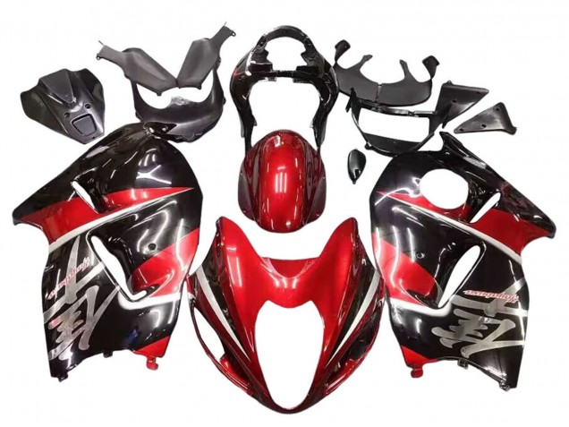 1996-2007 Suzuki GSXR 1300 Hayabusa Motorcycle Fairings - Red Glossy Black Hayabusa UK Manufacturers