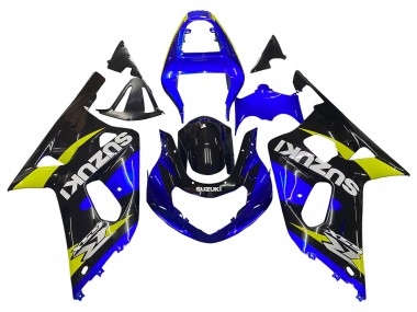 2001-2003 Suzuki GSXR 600 / GSXR 750 Motorcycle Fairings - Blue Yellow Glossy Black UK Manufacturers