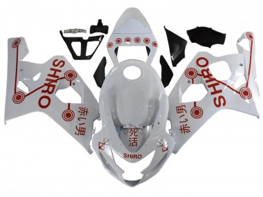 2001-2003 Suzuki GSXR 600 / GSXR 750 Motorcycle Fairings - White Red Shiro UK Manufacturers