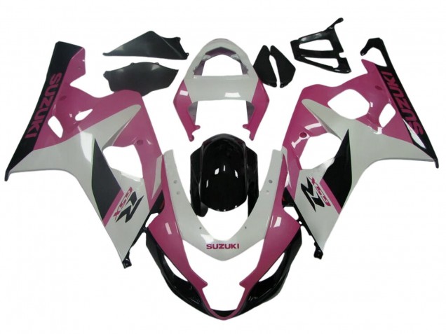 2004-2005 Suzuki GSXR 600 / GSXR 750 Motorcycle Fairings - White Pink Black UK Manufacturers
