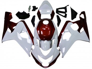 2004-2005 Suzuki GSXR 600 / GSXR 750 Motorcycle Fairings - White Candy Red Black UK Manufacturers